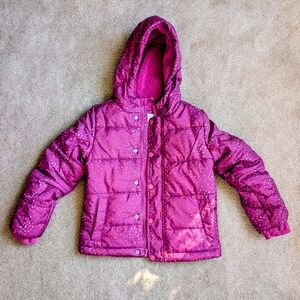 Cat & Jack Magenta Stars Puffer Coat